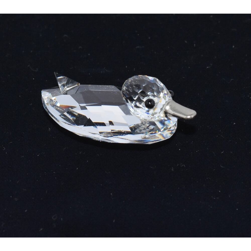 Swarovski Mini Duck Silver Beak Sparkling Crystal Figurine Retired